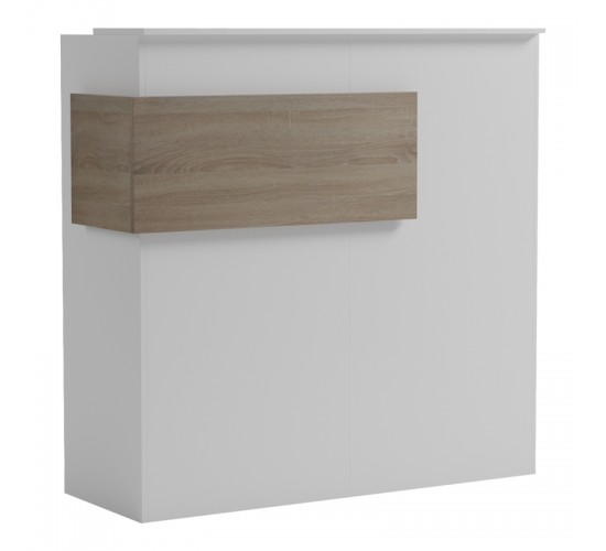 Γραφείο reception Optima με led λευκό-sonoma 110x40x110εκ Υλικό: Melamine 230-000187