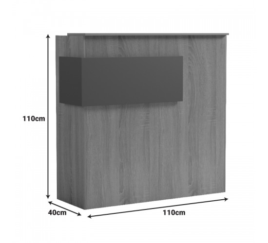 Γραφείο reception Optima με led λευκό-sonoma 110x40x110εκ Υλικό: Melamine 230-000187