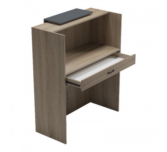 Γραφείο reception Zowel με led sonoma-ανθρακί 90x40x110εκ Υλικό: Melamine 230-000188