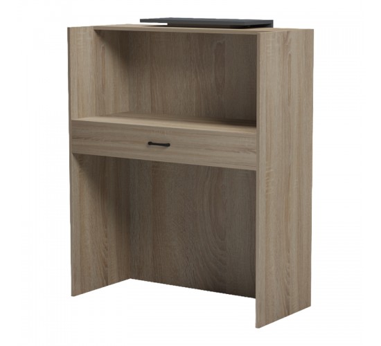 Γραφείο reception Zowel με led sonoma-ανθρακί 90x40x110εκ Υλικό: Melamine 230-000188