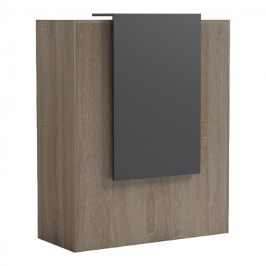 Γραφείο reception Zowel με led sonoma-ανθρακί 90x40x110εκ Υλικό: Melamine 230-000188
