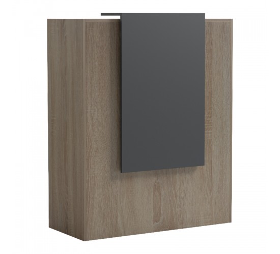 Γραφείο reception Zowel με led sonoma-ανθρακί 90x40x110εκ Υλικό: Melamine 230-000188