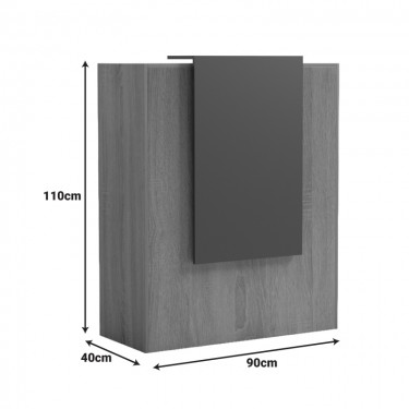 Γραφείο reception Zowel με led sonoma-ανθρακί 90x40x110εκ Υλικό: Melamine 230-000188