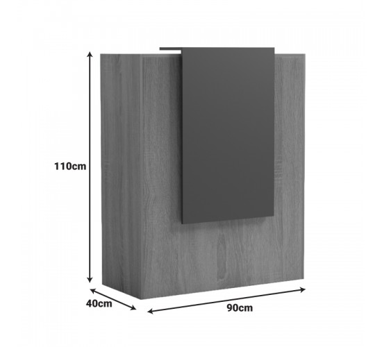 Γραφείο reception Zowel με led sonoma-ανθρακί 90x40x110εκ Υλικό: Melamine 230-000188