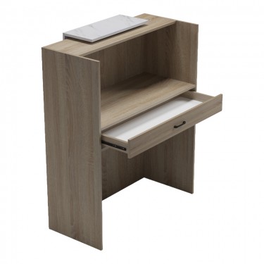 Γραφείο reception Zowel με led sonoma-λευκή όψη μαρμάρου 90x40x110εκ Υλικό: Melamine 230-000189