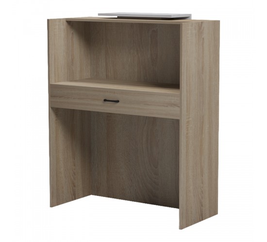 Γραφείο reception Zowel με led sonoma-λευκή όψη μαρμάρου 90x40x110εκ Υλικό: Melamine 230-000189