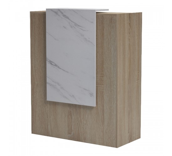 Γραφείο reception Zowel με led sonoma-λευκή όψη μαρμάρου 90x40x110εκ Υλικό: Melamine 230-000189