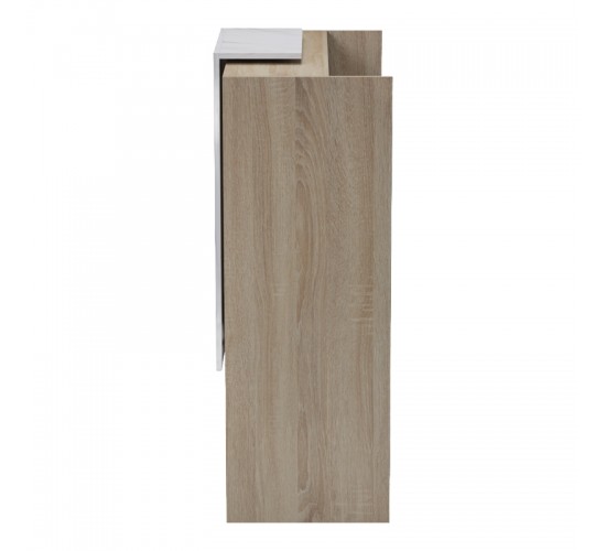 Γραφείο reception Zowel με led sonoma-λευκή όψη μαρμάρου 90x40x110εκ Υλικό: Melamine 230-000189