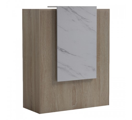 Γραφείο reception Zowel με led sonoma-λευκή όψη μαρμάρου 90x40x110εκ Υλικό: Melamine 230-000189
