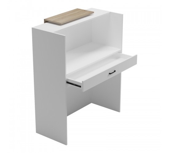 Γραφείο reception Zowel με led λευκό - sonoma 90x40x110εκ Υλικό: Melamine 230-000190