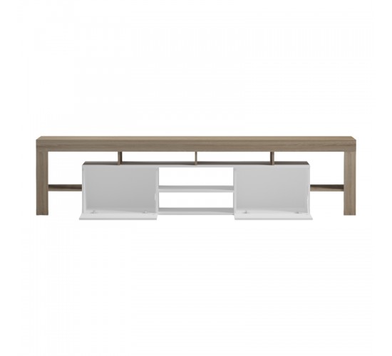 Έπιπλο τηλεόρασης Liner sonoma-λευκό 210x40x50εκ Υλικό: 15MM MELAMINE BOARD 230-000191