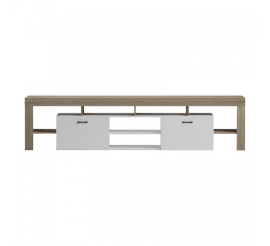 Έπιπλο τηλεόρασης Liner sonoma-λευκό 210x40x50εκ Υλικό: 15MM MELAMINE BOARD 230-000191