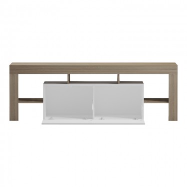 Έπιπλο τηλεόρασης Liner sonoma-λευκό 150x40x50εκ Υλικό: 15MM MELAMINE BOARD 230-000192