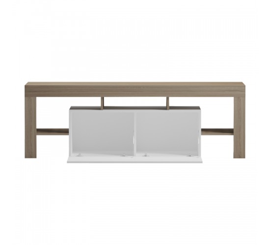 Έπιπλο τηλεόρασης Liner sonoma-λευκό 150x40x50εκ Υλικό: 15MM MELAMINE BOARD 230-000192