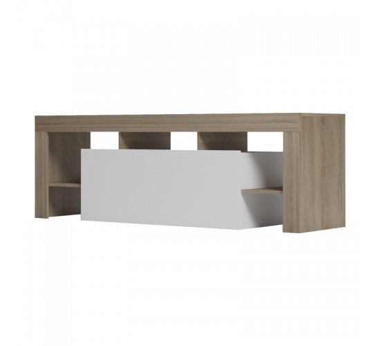 Έπιπλο τηλεόρασης Liner sonoma-λευκό 150x40x50εκ Υλικό: 15MM MELAMINE BOARD 230-000192