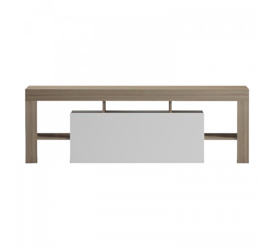 Έπιπλο τηλεόρασης Liner sonoma-λευκό 150x40x50εκ Υλικό: 15MM MELAMINE BOARD 230-000192