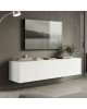 Έπιπλο τηλεόρασης επιτοίχιο με Led Rival λευκό 120x35x30εκ Υλικό: 15MM MELAMINE BOARD 230-000193