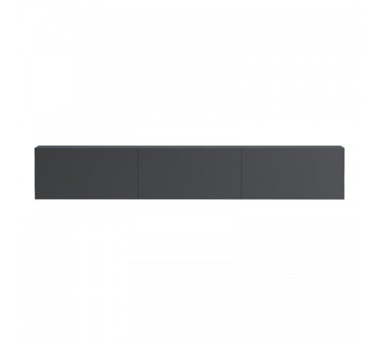 Έπιπλο τηλεόρασης επιτοίχιο με Led Rival ανθρακι 180x35x30εκ Υλικό: 15MM MELAMINE BOARD 230-000196