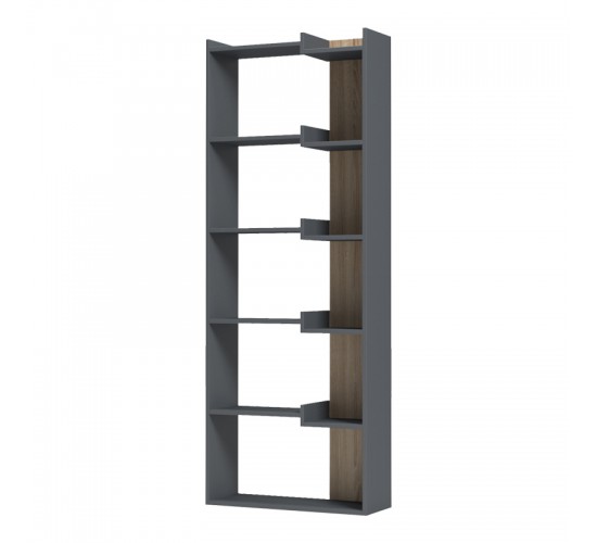 Βιβλιοθήκη Corpus ανθρακί-sonoma 61x22x162εκ Υλικό: 15mm Melamine Board 230-000221