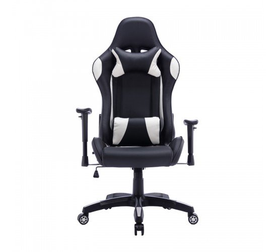 Καρέκλα γραφείου gaming Hartley pu μαύρο-λευκό 67x57x139εκ Υλικό: PU - PP - PVC 232-000012