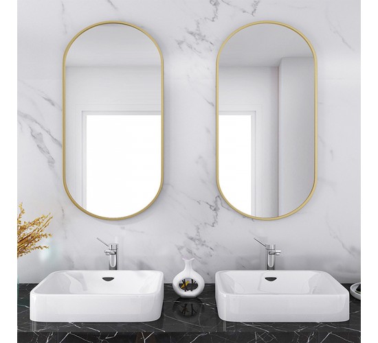 Καθρέπτης Ellipse χρυσό 50x2x80εκ Υλικό: CLIPBOARD WITH MELAMINE COATING 233-000013