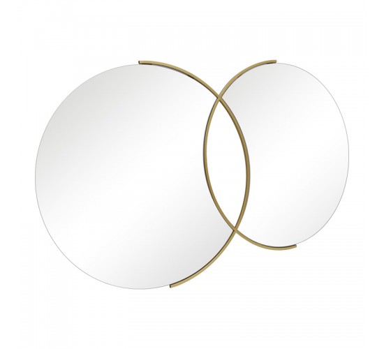 Καθρέπτης διπλός Miryata μέταλλο σε χρυσή απόχρωση 105x3x60εκ Υλικό: METAL - GLASS 233-000036