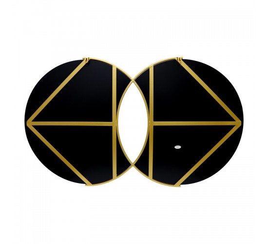 Καθρέπτης διπλός Miryata μέταλλο σε χρυσή απόχρωση 105x3x60εκ Υλικό: METAL - GLASS 233-000036