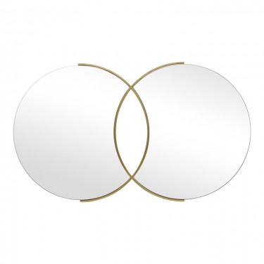Καθρέπτης διπλός Miryata μέταλλο σε χρυσή απόχρωση 105x3x60εκ Υλικό: METAL - GLASS 233-000036