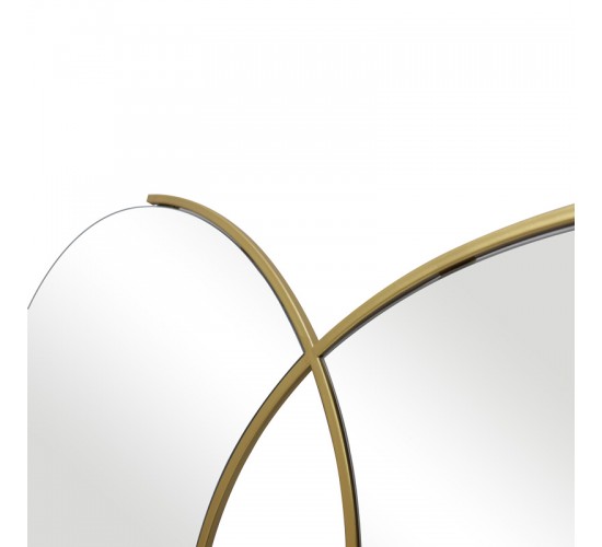 Καθρέπτης διπλός Miryata μέταλλο σε χρυσή απόχρωση 105x3x60εκ Υλικό: METAL - GLASS 233-000036