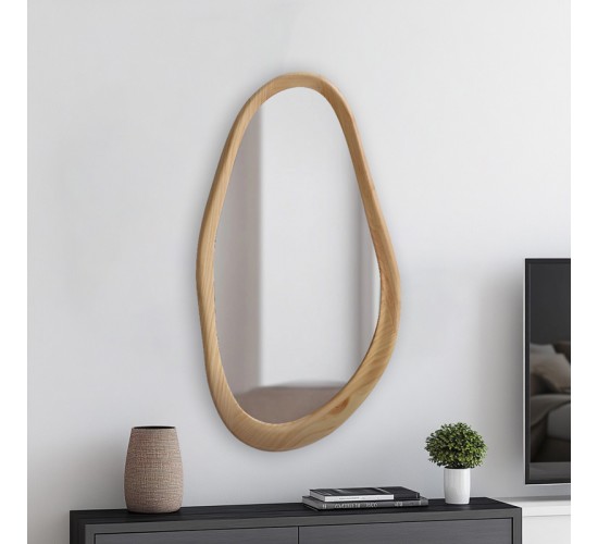 Καθρέπτης οβάλ Baloa mdf σε φυσική απόχρωση 44x4x80εκ Υλικό: MDF - GLASS 233-000038