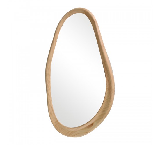 Καθρέπτης οβάλ Baloa mdf σε φυσική απόχρωση 44x4x80εκ Υλικό: MDF - GLASS 233-000038