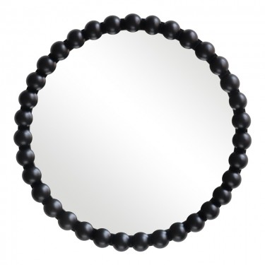 Καθρέπτης Specio ξύλο σε μαύρη απόχρωση Φ60x4.5εκ Υλικό: FIR WOOD - GLASS 233-000040