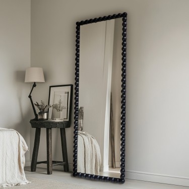 Καθρέπτης Ledalo ξύλο σε μαύρη απόχρωση 45x4.5x130εκ Υλικό: FIRWOOD - GLASS 233-000042