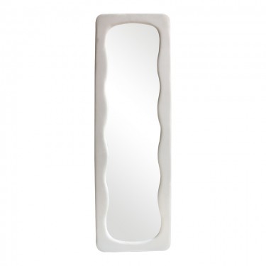 Καθρέπτης δαπέδου Lezour βελούδο σε λευκή απόχρωση 50x5x170εκ Υλικό: VELVET - GLASS - MDF 233-000044