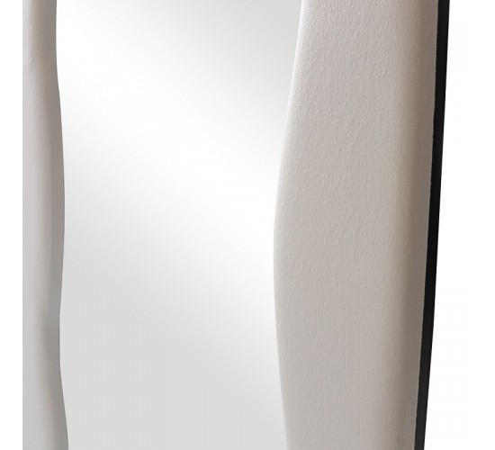 Καθρέπτης δαπέδου Lezour βελούδο σε λευκή απόχρωση 50x5x170εκ Υλικό: VELVET - GLASS - MDF 233-000044