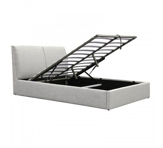 Κρεβάτι διπλό Violaine ύφασμα γκρι με αποθηκευτικό χώρο 160x200εκ Υλικό: FABRIC - MDF - METAL 234-000007