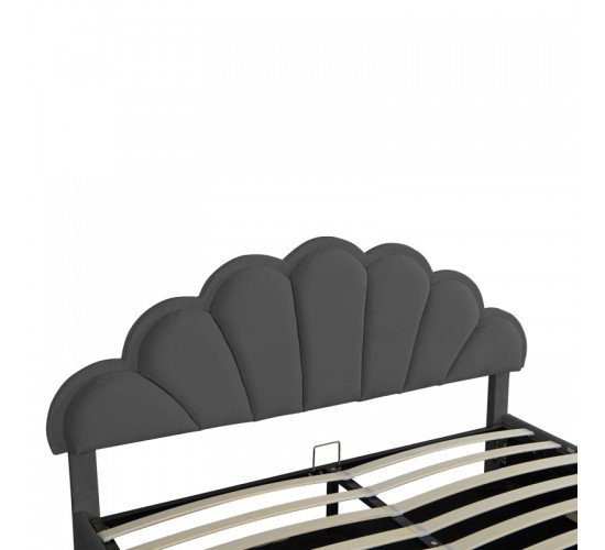 Κρεβάτι διπλό Wardie βελούδο ανθρακί με αποθηκευτικό χώρο 160x200εκ Υλικό: VELVET - MDF - METAL- FOAM 234-000015