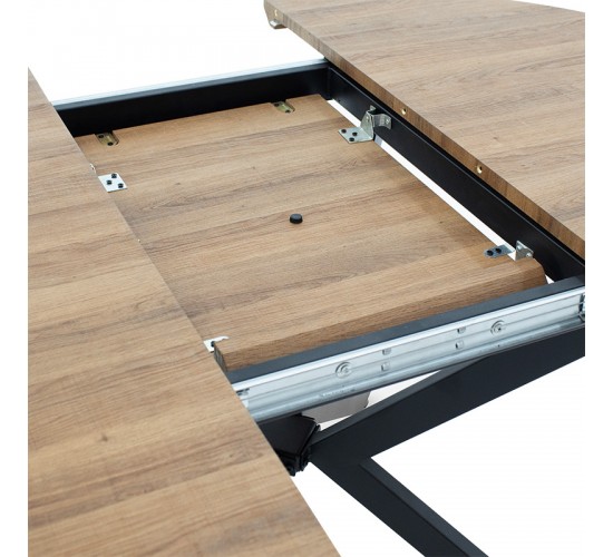 Tραπέζι Lydia MDF επεκτεινόμενο καρυδί-μαύρο 120-160x120x79εκ Υλικό: MDF - METAL - PAPER WOOD 235-000004 Tραπέζι Lydia MDF επεκτεινόμενο καρυδί-μαύρο 120-160x120x79εκ Υλικό: MDF - METAL - PAPER WOOD 235-000004