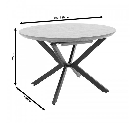 Tραπέζι Lydia MDF επεκτεινόμενο καρυδί-μαύρο 120-160x120x79εκ Υλικό: MDF - METAL - PAPER WOOD 235-000004 Tραπέζι Lydia MDF επεκτεινόμενο καρυδί-μαύρο 120-160x120x79εκ Υλικό: MDF - METAL - PAPER WOOD 235-000004