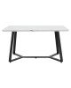Tραπέζι Gemma λευκό μαρμάρου-μαύρο 140x80x75εκ Υλικό: METAL 235-000017