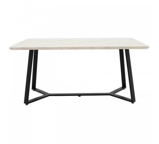 Tραπέζι Gemma γκρι μαρμάρου-μαύρο 160x90x75εκ Υλικό: METAL 235-000018
