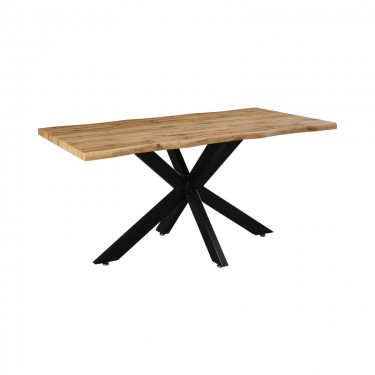 Tραπέζι Gilman MDF sonoma-μαύρο 150x90x75εκ Υλικό: MDF - METAL 235-000021