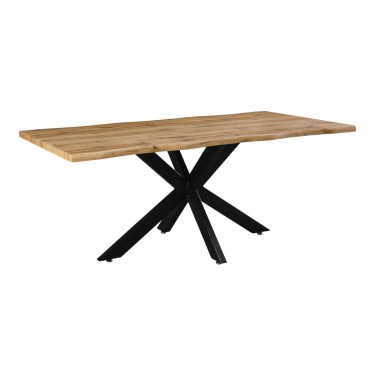 Tραπέζι Gilman MDF sonoma-μαύρο 180x90x75εκ Υλικό: MDF - METAL 235-000022