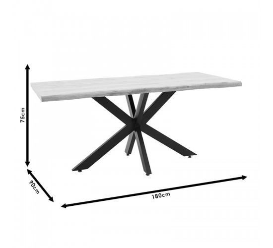 Tραπέζι Gilman MDF sonoma-μαύρο 180x90x75εκ Υλικό: MDF - METAL 235-000022 Tραπέζι Gilman MDF sonoma-μαύρο 180x90x75εκ Υλικό: MDF - METAL 235-000022