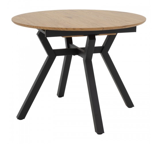 Tραπέζι Frances επεκτεινόμενο MDF sonoma-μαύρο 100-140x100x75εκ Υλικό: MDF - METAL 235-000023 Tραπέζι Frances επεκτεινόμενο MDF sonoma-μαύρο 100-140x100x75εκ Υλικό: MDF - METAL 235-000023