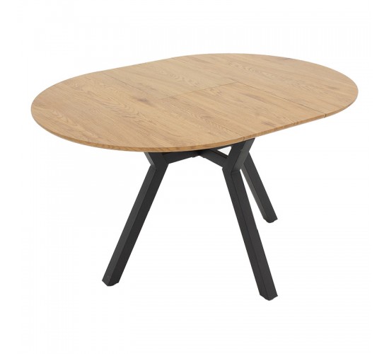 Tραπέζι Frances επεκτεινόμενο MDF sonoma-μαύρο 100-140x100x75εκ Υλικό: MDF - METAL 235-000023 Tραπέζι Frances επεκτεινόμενο MDF sonoma-μαύρο 100-140x100x75εκ Υλικό: MDF - METAL 235-000023