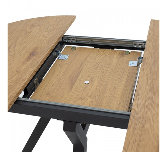Tραπέζι Frances επεκτεινόμενο MDF sonoma-μαύρο 100-140x100x75εκ Υλικό: MDF - METAL 235-000023 Tραπέζι Frances επεκτεινόμενο MDF sonoma-μαύρο 100-140x100x75εκ Υλικό: MDF - METAL 235-000023