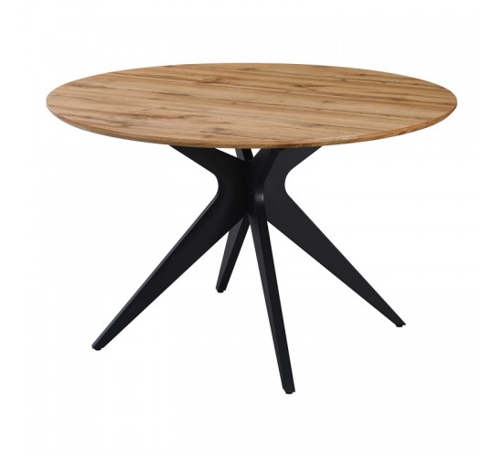 Τραπέζι Toda mdf σε sonoma απόχρωση με μαύρα μεταλλικά πόδια Φ120x75εκ Υλικό: MDF- METAL 235-000039 Τραπέζι Toda mdf σε sonoma απόχρωση με μαύρα μεταλλικά πόδια Φ120x75εκ Υλικό: MDF- METAL 235-000039