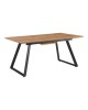 Τραπέζι επεκτεινόμενο Kannu σε φυσική απόχρωση με μαύρα μεταλλικά πόδια 160-200x90x75εκ Υλικό: MDF with paper veneer Powder coating metal legs 235-000042