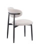 Καρέκλα Folegio μπουκλέ σε κρεμ απόχρωση με μαύρα πόδια 59x50x75εκ Υλικό: fabric seat Powder coating frame 235-000043